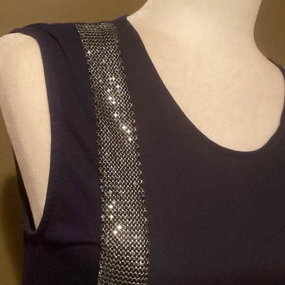 J Crew Navy Sleeveless Shirt Size Small - Picture 3 of 9